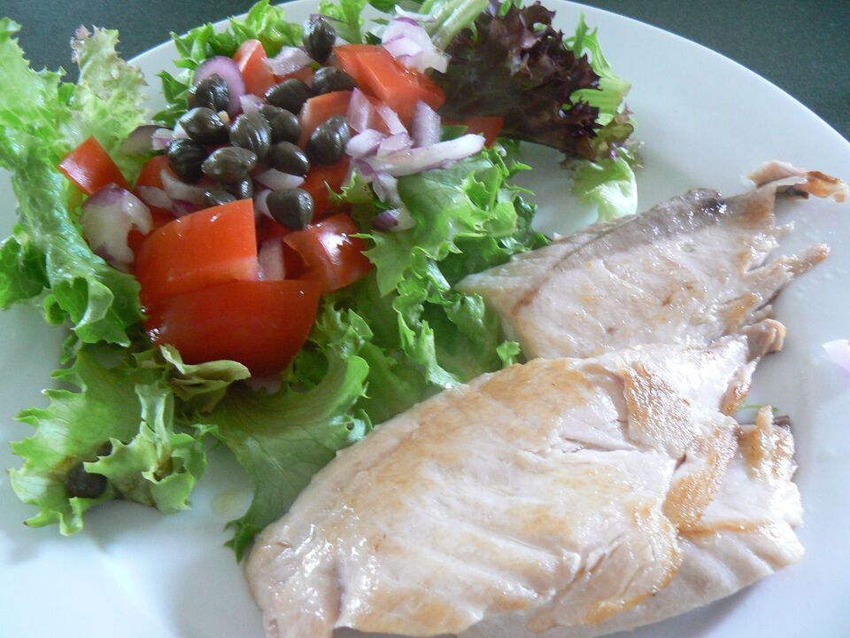 Peixe com legumes para potência